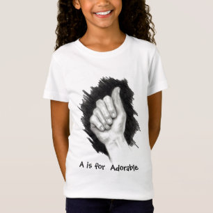 CAMISETA A PARA ADORABLE, ASL FINGERSPELL