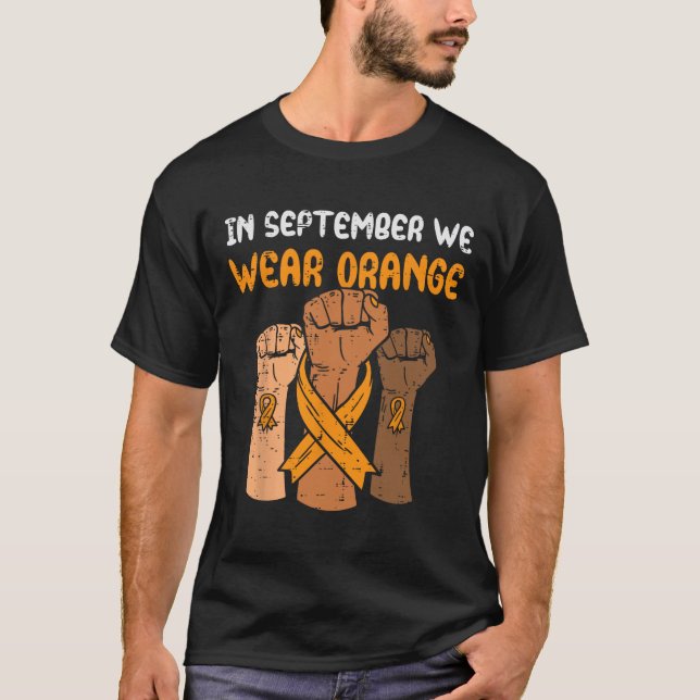 Camiseta A Partir De Septiembre Usamos Naranja Leucemia Sen (Anverso)