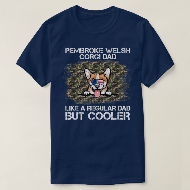 Camiseta A Pembroke Welsh Corgi Dad Le Gusta Un Papá Regula (Diseño del anverso)