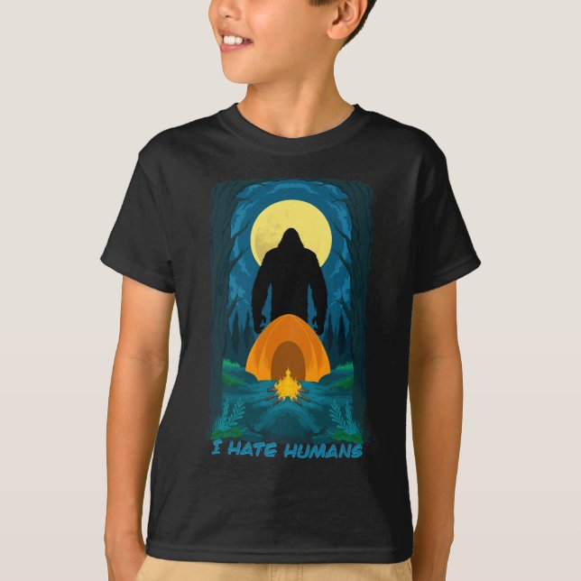 Camiseta A Pie Grande Odio A Los Humanos Y Tú También - Qué (Anverso)
