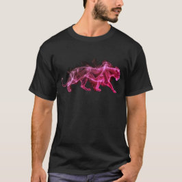 Camiseta A Purple Leopard on a Black Short Sleeve T-Shirt