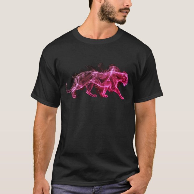 Camiseta A Purple Leopard on a Black Short Sleeve T-Shirt (Anverso)