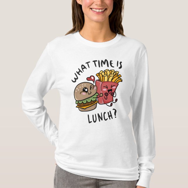 Camiseta ¿A qué hora es el almuerzo (Anverso)