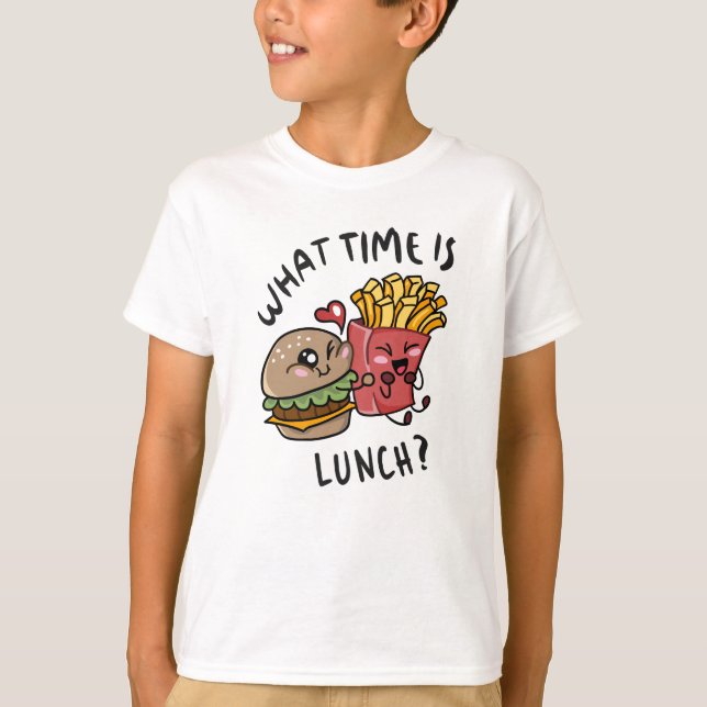 Camiseta ¿A qué hora es el almuerzo? (Anverso)