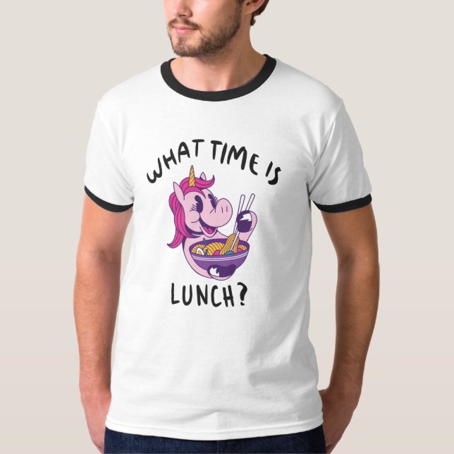 Camiseta ¿A qué hora es el almuerzo? (Anverso)