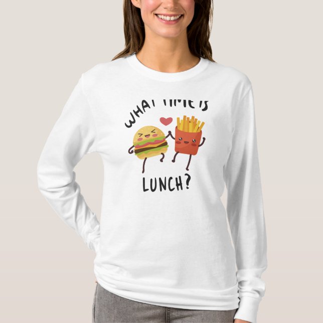 Camiseta ¿A qué hora es el almuerzo (Anverso)