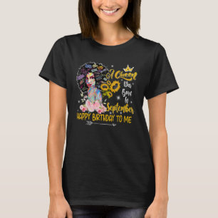 Camiseta A Queen Was Born In September Birthday Afro Women