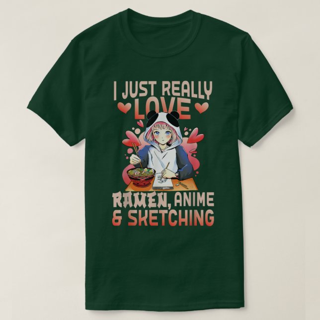 Camiseta A Ramen Merch Anime le encanta la animación japone (Diseño del anverso)