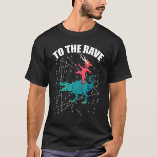 Camiseta A Rave Dinosaur Cat EDM Music Rave Techno