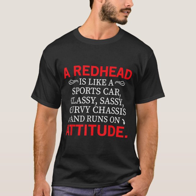 Camiseta A Redhead Is Like A Srts Car Cly Sy Curvy Chis  (Anverso)