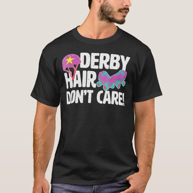Camiseta A Roller Derby Rollergirl Derby Hair no le importa (Anverso)