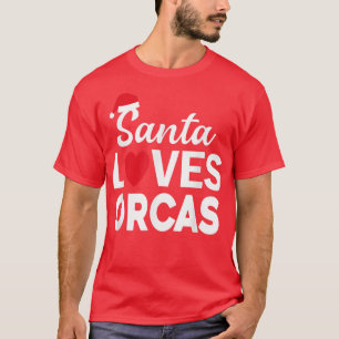 Camiseta A Santa Aves Orcas Navidades divertidos Orca Lover