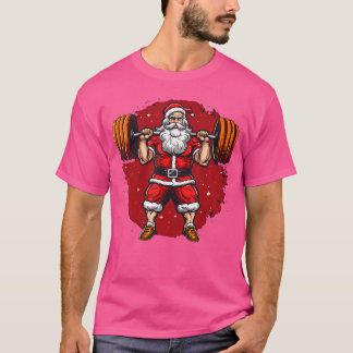 Camiseta A Santa Claus le encantan los pesos de elevación