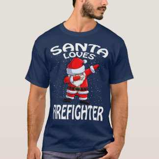 Camiseta A Santa le encantan los Navidades de bomberos