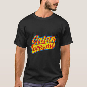 Camiseta A Satan Me Ama Occulto Baphomet Muerte Negra Metal