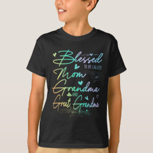 Camiseta A Ser Llamada Mamá Abuela Y Gran Abuela Floral