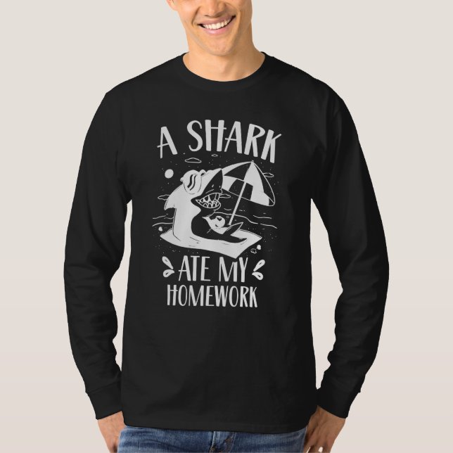 Camiseta A Shark Ate My Homework Teeth Sharks  Animal (Anverso)