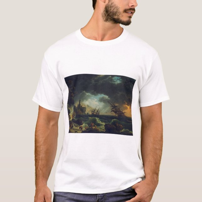 Camiseta A Shipwreck in Stormy Seas by Claude-Joseph Vernet (Anverso)