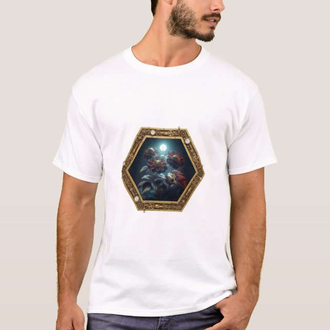 Camiseta A Steampunk Hummingbird  In A Steampunk Frame (Anverso)