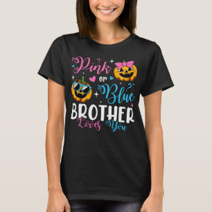 Camiseta A Su Hermano Rosa O Azul Le Encanta Calabaza Bebés