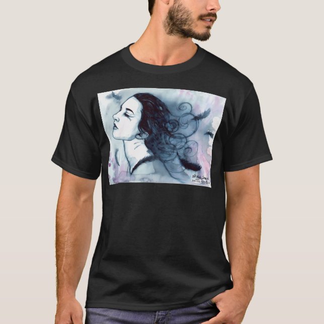 Camiseta A Su Sombra - Pintura de acuarela gótica (Anverso)