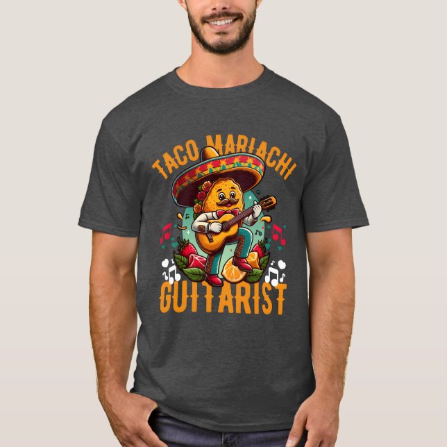 Camiseta A taco playing the guitar in a mariachi band funny (Anverso)