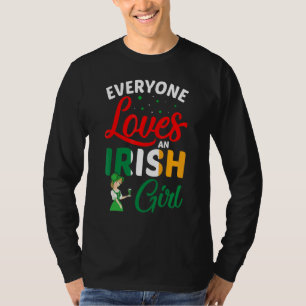 Camiseta A Todos Les Encanta Una Mujer Chica Irlandesa Patr