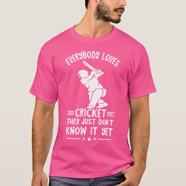 Camiseta A todos les gusta el cricket al jugador de cricket (Anverso)