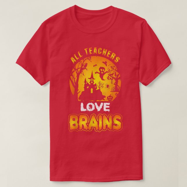 Camiseta A todos los profesores les encantan los cerebros,  (Diseño del anverso)