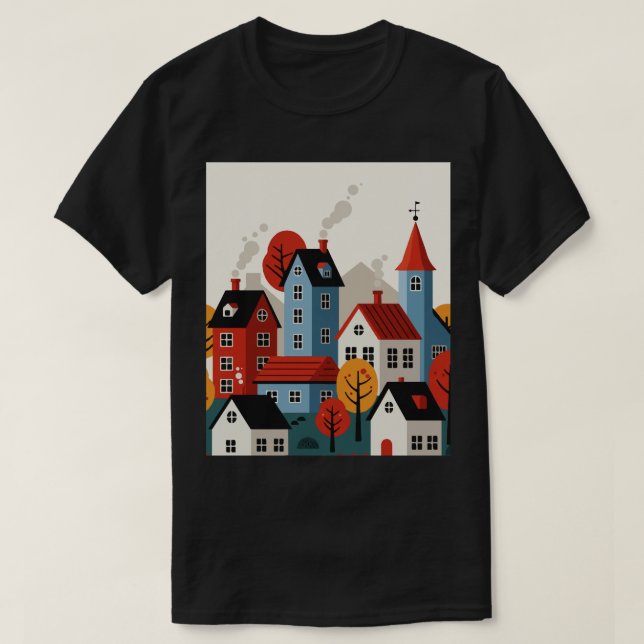 Camiseta A town in nature (Diseño del anverso)