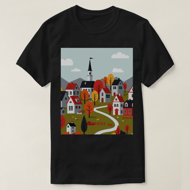 Camiseta A town in nature (Diseño del anverso)