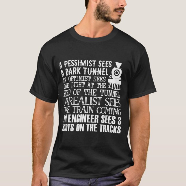 Camiseta A Train Engineer And 3 Idiots Funny Joke  (Anverso)