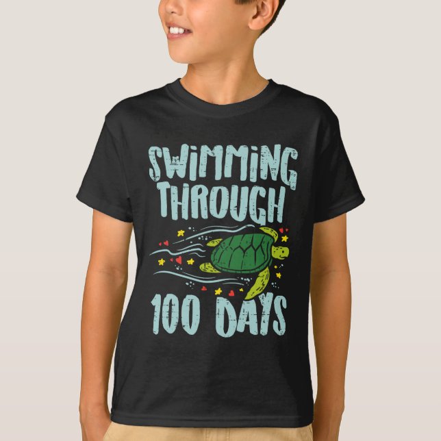 Camiseta A través de 100 días, niños de escuelas de 100 día (Anverso)