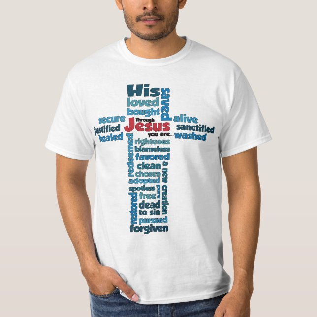 Camiseta A través de Jesús, usted es… (Anverso)