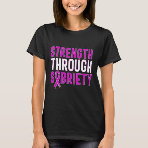 Camiseta A través de la sobriedad Fin de la adicción Cinta