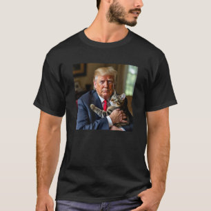 Camiseta A Trump le encantan los gatos. Foto divertida que 