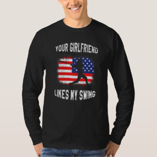 Camiseta A tu novia le gusta mi béisbol de swing