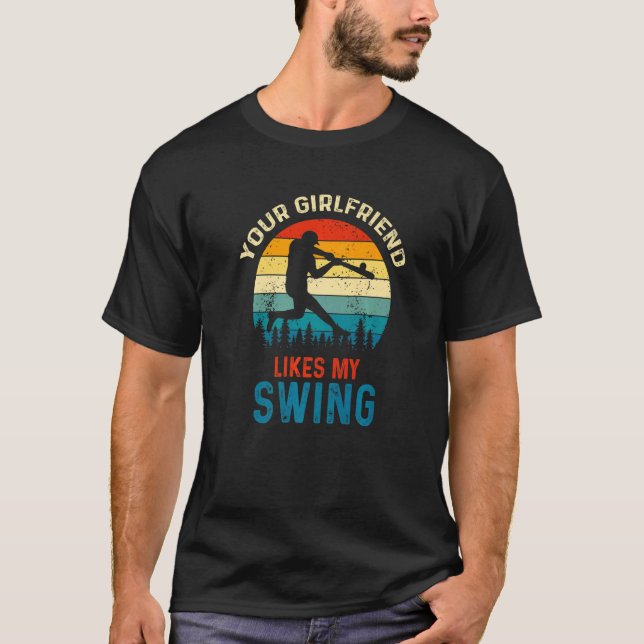 Camiseta A Tu Novia Le Gusta Mi Softball De Swing Para Los  (Anverso)