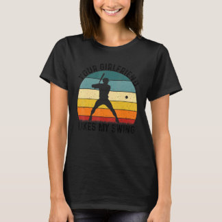 Camiseta A tu novia le gusta mi swing de sóftbol para hombr