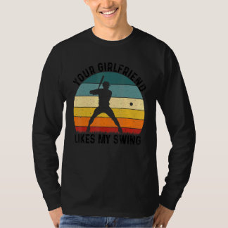 Camiseta A tu novia le gusta mi swing de sóftbol para hombr