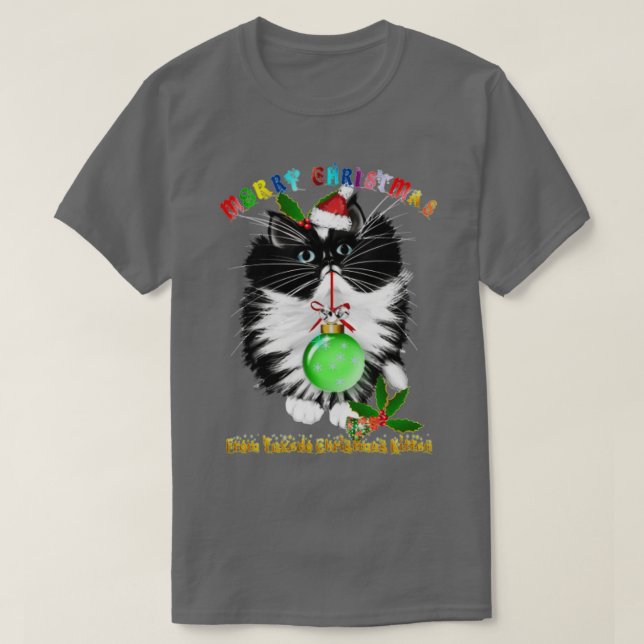 Camiseta A Tuxedo Kitten Christmas  (Diseño del anverso)