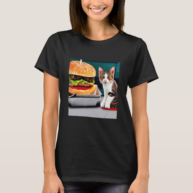Camiseta A Two Paw Feast Adorable Kitten Cat Kitty Burger D (Anverso)