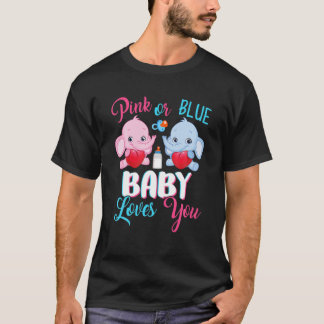 Camiseta A Un Bebé Rosa O Azul Le Aman Los Elefantes-Género
