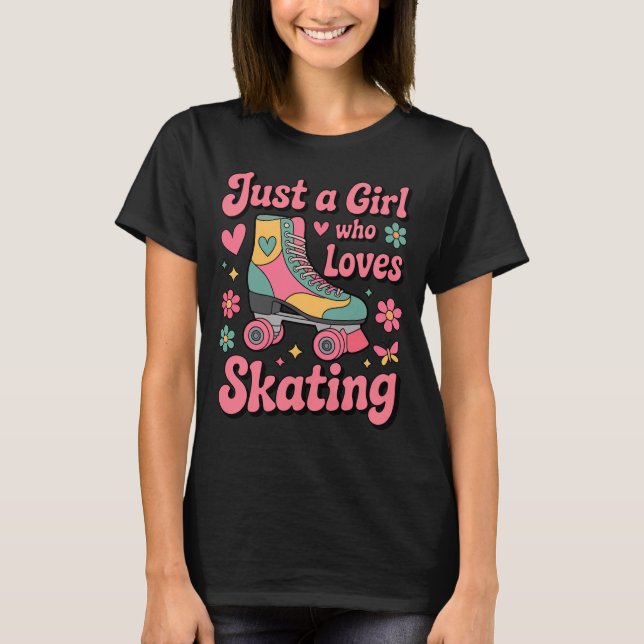 Camiseta A Un Chica Le Encanta Patinar (Anverso)