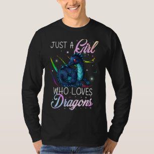Camiseta A Un Chica Le Encantan Los Dragones Y Diseña Mujer