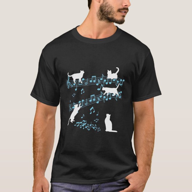Camiseta A un gato gatito le encanta jugar a las hojas musi (Anverso)