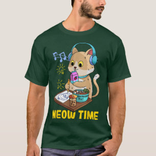 Camiseta A un gato kawaii le encanta el Ramen Bubble Tea Mu