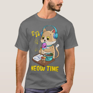 Camiseta A un gato kawaii le encanta el Ramen Bubble Tea Mu