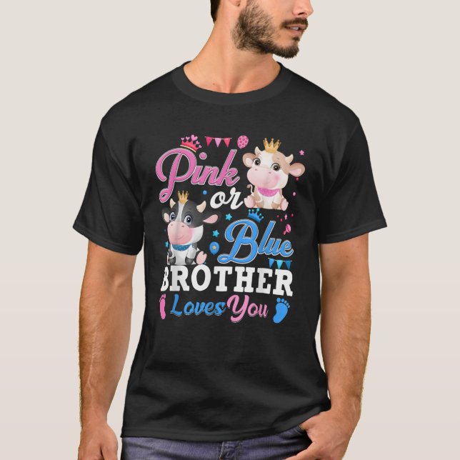 Camiseta A Un Hermano Rosa O Azul Le Encanta Los Regalos De (Anverso)