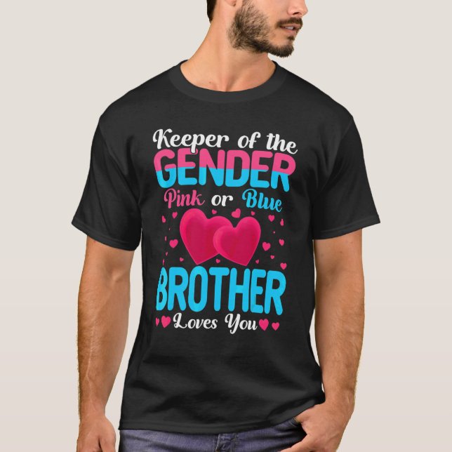 Camiseta A Un Hermano Rosa O Azul Le Encanta Mantener La Re (Anverso)